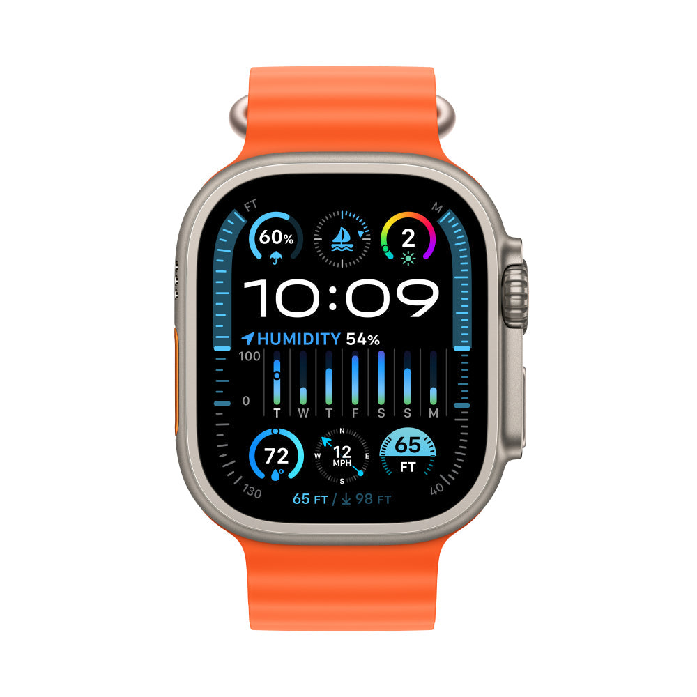 Apple Watch Ultra 2 Titanium Case with Orange Ocean