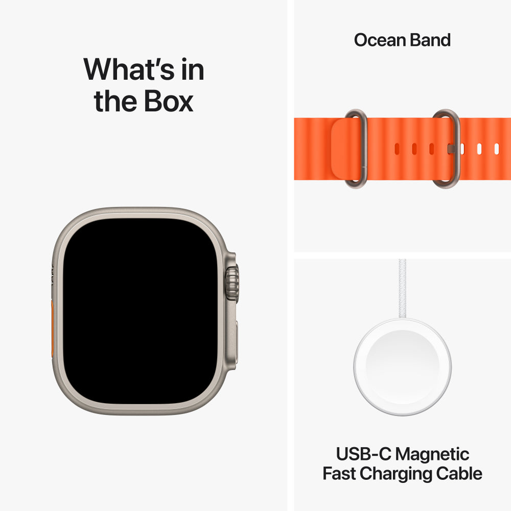 Apple Watch Ultra 2 Titanium Case with Orange Ocean